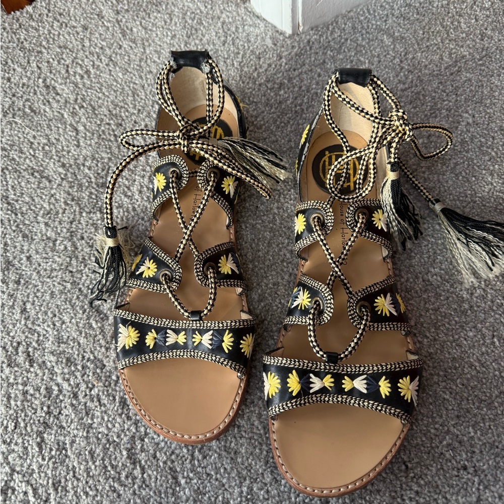 House of Harlow Sandals Gabrielle‎ Ankle Wrap Womens 8.5